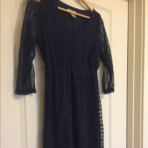 Navy lace long sleeve dress